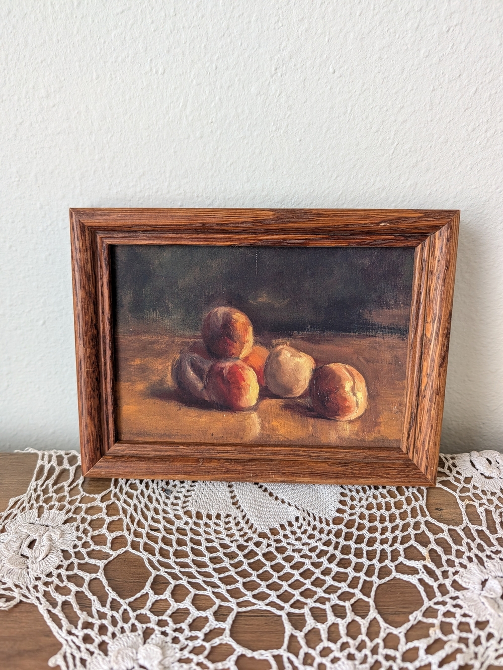 Wood-Framed Still Life Wall Art - Brown Frame Moody Cottage Farmhouse